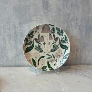Creative Co-op - Stoneware Plate with Woodland Flora/Fauna Pattern- NWT